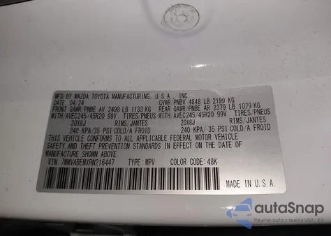 2024 Mazda Cx-50 2.5 S Premium Plus from USA, damaged, VIN 7MMVABEMXRN216447